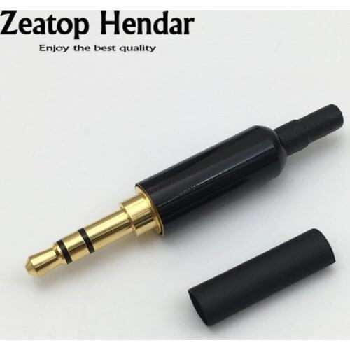 1Set 3.5mm Audio Plug 3.5 3Pole Male Gold-plated Jack with Tail + Heat Shrink Tube Adapter for DIY Repair Earphone Connector