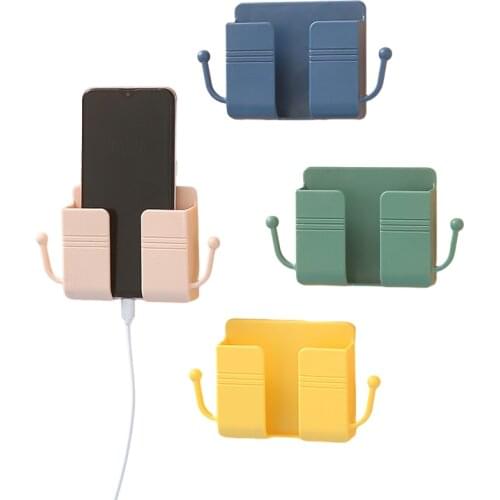 1Pcs Wall Mounted Storage Box Remote Control Organizer Case Mobile Phone Plug Charging Holder Rack For Home office storage