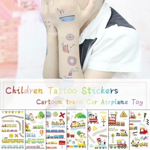 120*75mm Cool Cartoon Temporary Color Card Tattoo Sticker for Boy Child Tattoo Kids Body Art Water Transfer Fake Tattoo Decals