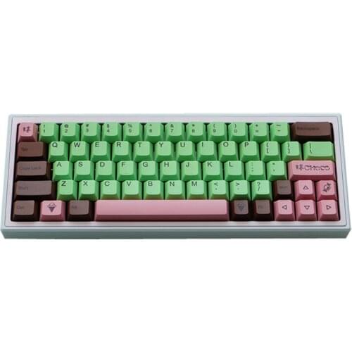 134 Keys Cherry Profile Dye-subbed PBT Keycap Set Green Tea Matcha Coffee Chocolates Colorway For 64 68 84 96 98 104 Mech Keeb