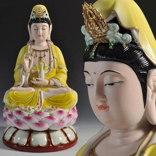 16 inches full lotus like Sam West Avalokiteshvara like porcelain Buddha Buddhism for affinity of Arts and crafts