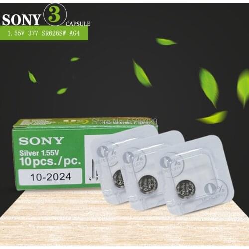 3pcs SONY 1.55V AG4 LR626 377 Button Batteries G4 SR626 177 Cell Coin Silver Oxide 626A 377A CX66W Single grain packing