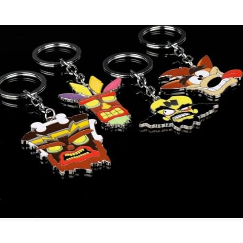 Dongsheng Crash Bandicoot Keychain Wolf Aboriginal Key Ring Holder Men Car Women Bag Key Chain Pendant Chaveiro Fashion Jewelry