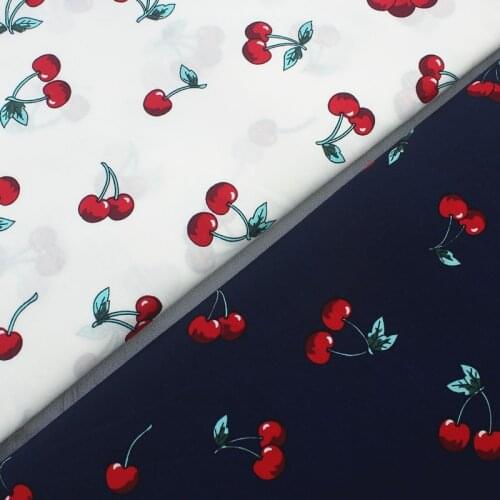 145cm*50cm Navy blue Cherry baby Cotton Fabric Cloth Sewing Quilting bedding apparel dress diy patchwork fabric infant cloth
