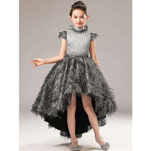 Childrens Birthday Dress Piano performance Costume Girls' evening dress Princess Dress High end model runway wear