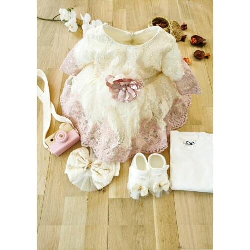 Newborn Baby Girl Mevlüt Team French Ruched Prom Dress 0-4 Month Baby Shower