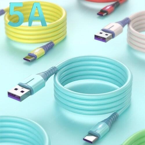 5A USB Type C Cable Wire For Samsung S10 Plus Xiaomi mi9 Huawei Mobile Phone Fast Charging USB C Cable Type-C Charger Cables