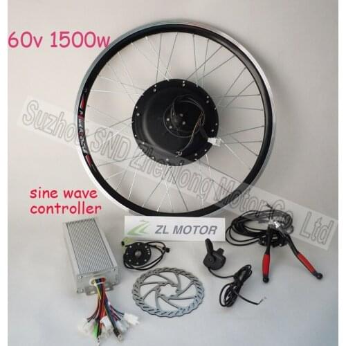 1500W 60v rear spoke hub motor Bicycle conversion kit with sine wave controller G-S022