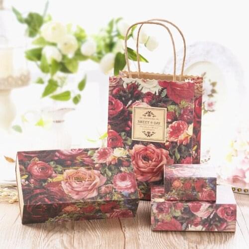 Creative wedding candy box retro kraft paper drawer type vibrato wedding companion gift box packaging Candy box