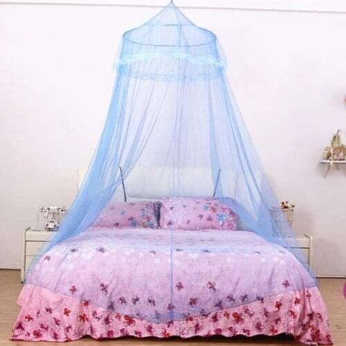 Dome Bed Canopy Polyester Mosquito Net Princess Tent Bedcover Curtain Foldable Elegant Fairy Lace Dossels Kids Room