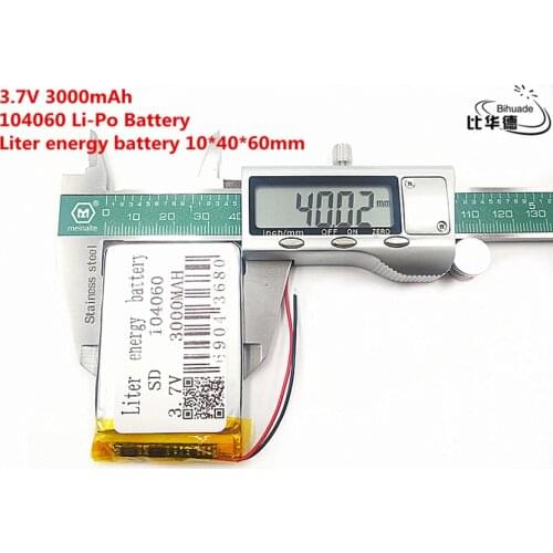 Liter energy battery Good Qulity 3.7V,3000mAH 104060 Polymer lithium ion / Li-ion battery for tablet pc BANK,GPS,mp3,mp4