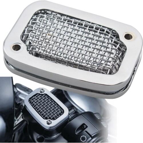 Motorcycle Front Brake Fluid Reservoir Cover Master Cylinder Cap Chrome For Harley Softail Fat Boy 114 FLFBS FLFB FLSTF Slim