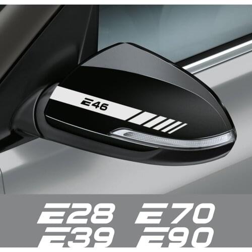 2PCS Car Rearview Mirror Vinyl Sticker For BMW E28 E30 E34 E36 E39 E46 E53 E60 E61 E62 E70 E87 E90 E91 E92 E93 Auto Accessories