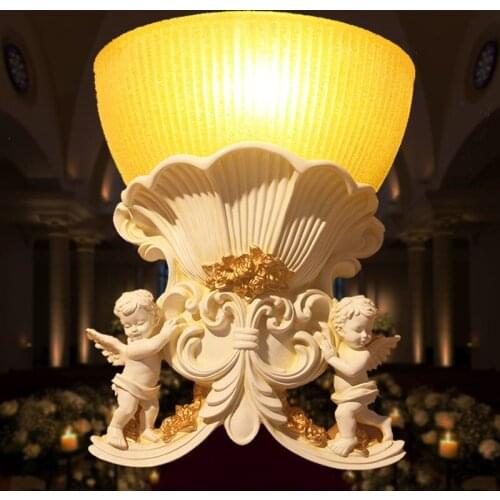 New Free Shipping European Angel Statue Wall Lamps Creative Pastoral angel wall light foyer abajur living room bedside stair