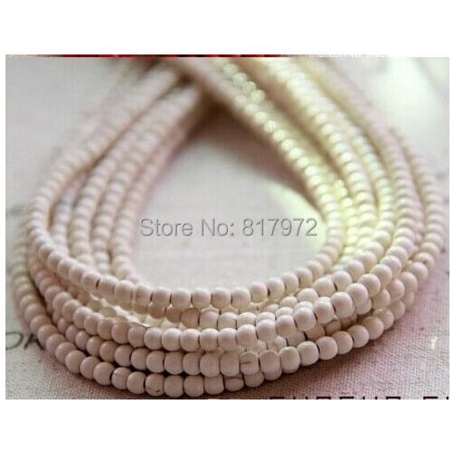 Wholesale 3-4mm Bead Length 40cm/16inch Strand White Howlite Stone howlite Stone Loose Bead Charm DIY Gift