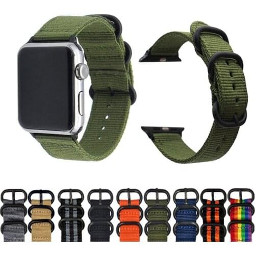 Hot Sell Nylon Watchband for Apple Watch Band Series 4/3/2/1 Sport Canvas Bracelet 42 mm 38 mm Strap For iwatch 5 Band