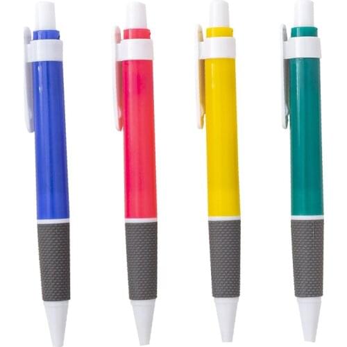 12 PCs Ball Pens Simple Color Press Style Blue Ballpoint Pen Creative School Office Supplies Stationery Promotional Gift