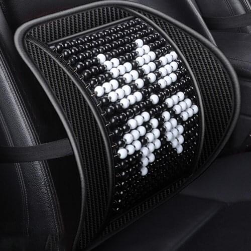 Mesh Support Breathable Comfortable Wood Beads Chair Back Support Car Truck Office Home Cushion Seat Chair Lumbar Back Suppor