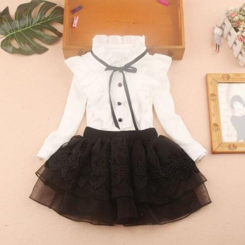 Girls Tops And Blouse 2019 Autumn Kids Baby Girl Clothes Children Clothing School Girl Ruffle White Blouse Chiffon Shirt Blusas