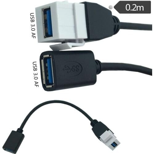 USB3.0 cable socket USB3.0 female head with buckle panel female cable USB wall plug USB straight plug panel cable