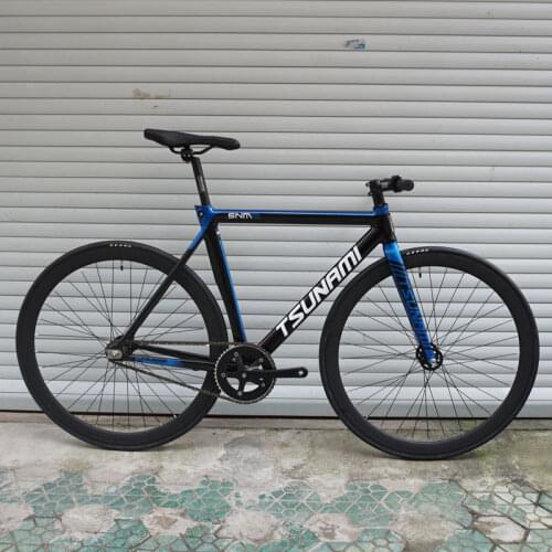 TSUNAMI SNM300 FIXED GEAR BIKE Aluminum Alloy Frame 52cm Single Speed Bike Track Bicycle with Bearing HUB V brakes 40mm Rims