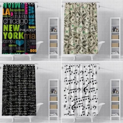 Math Money Shower Curtains Bathroom Polyester Waterproof Shower Curtain Funny Curtains for Bathroom Shower