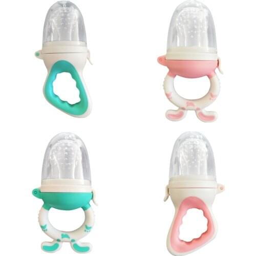 Lovely Rabbit Ear Handle Pacifier Bottle Nipple Teat Fresh Fruit Milk Feeding Cup Bottle Infant Chew Training Nibbler Feeder
