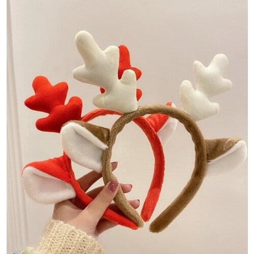 1Pcs Christmas Headband Decorations Antlers Hairband Christmas Hair Clip Xmas Nole Navidad Party Kids Adult Favor Gift