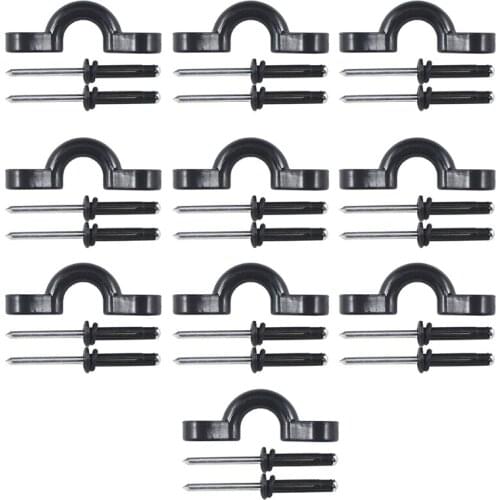 10pcs Kayak Nylon Bungee Deck Loops Tie Down Kayak Pad Eye with Rivets Kayak Canoe Accessories