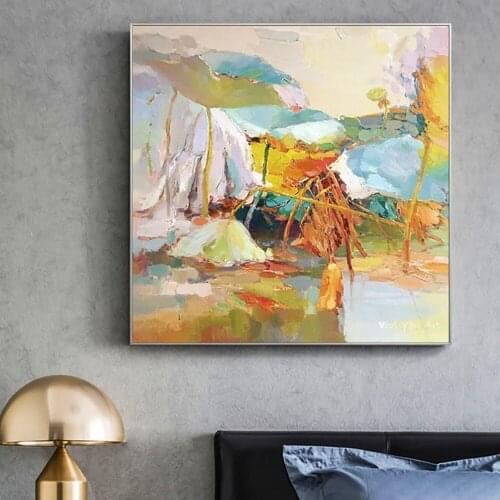 100% Hand painted Abstract Oil Paintings On Canvas Wall Landscape Pictures Home Decoration Modern Wedding Decor No Framed