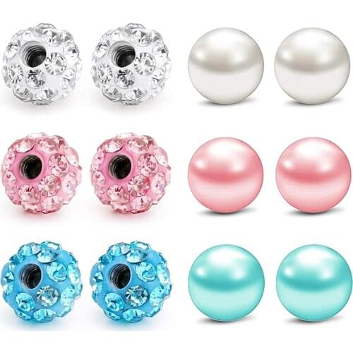 14G 16G Replacement Balls for Body & Clear Acrylic Barbell Parts for Lip Rings/Industrial Barbell/Nipple Rings/Tongue Rings