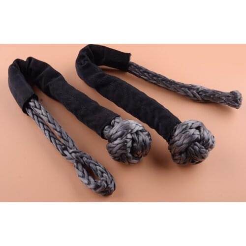 2Pcs 1/2" Black Soft Shackle Recovery Synthetic Rope Strap 55000lbs Breaking Strength Fit for Universal