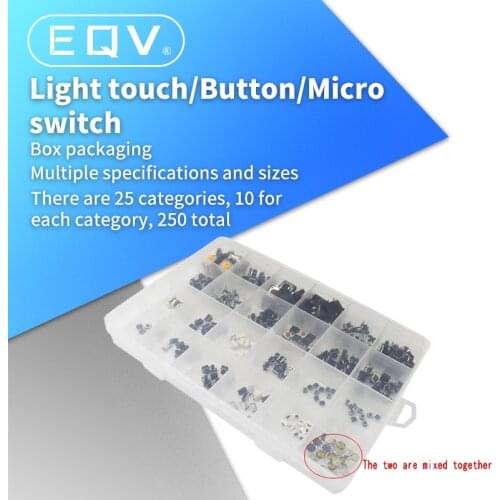 250PCS 25 Types X10 PCS Tactile Push Button Touch Switch Remote Keys Button Microswitch Hot Sale