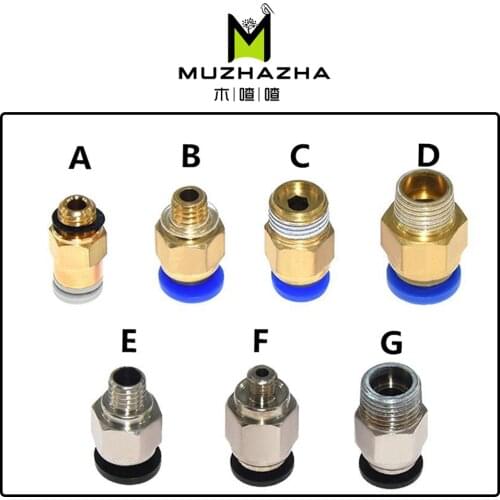 3d peinter parts Pneumatic Fittings PC4-M6 many type For 4mm PTFE Tube connector Coupler PC4 3d printer accessories