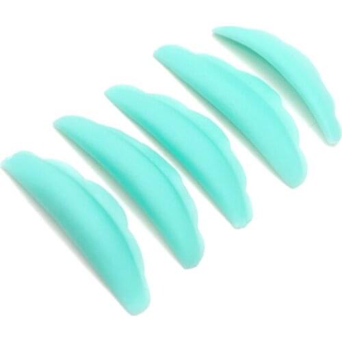 5 Pairs/Pack Green Silicone Eyelashes Perming Pad Silicone Eyelashes Curler Rods Pro Beauty Salon Lashes Lift Shield Tool