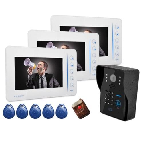7 Inch Password/RIFD Card / Remote Control Video Door Phone Support External Camera