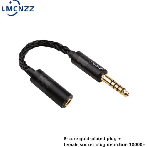8 Core Adapter Oxygen Copper Silver-plated Connector Carbon Fiber Male Conversion Cable Earphone Balanced Stereo Audio Cable
