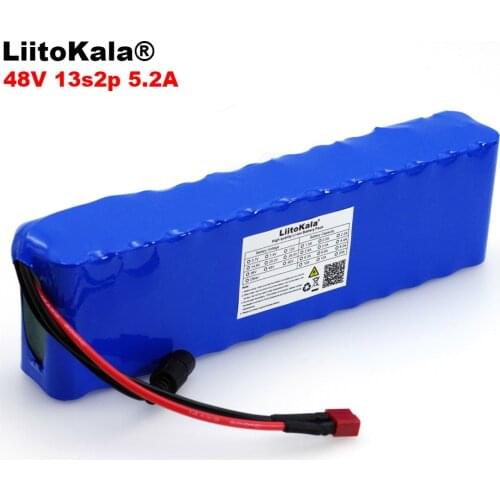 LiitoKala 48V 5.2ah 13s2p High Power 18650 Battery Electric Vehicle Electric Motorcycle DIY Battery 48v BMS Protection