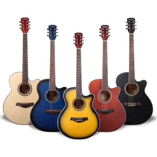 Acoustic Guitar 41 inch 20 Frets 6 string Red Blue Natural Gift Folk Guitar for Adults Beginner AGT353