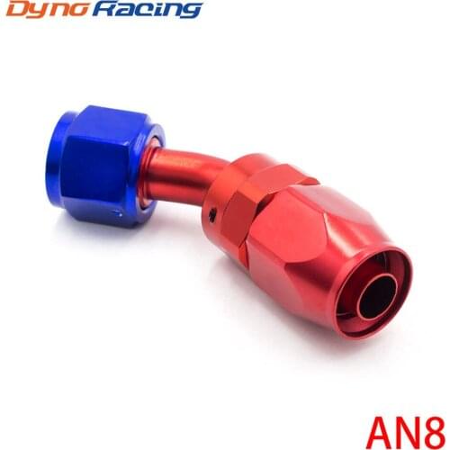 AN8 Fitting AN08 Aluminum Fittings 45 Degree Oil/Fuel/Swivel hose fittings(Swivel Hose End Fitting) YC100353-45RD