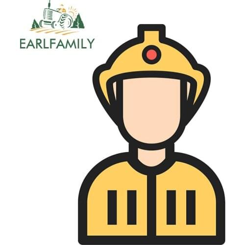 EARLFAMILY 13cm x 8.7cm for Firefighter Personality Car Stickers Scratch-Proof Waterproof Decal Refrigerator Graffiti Graphics
