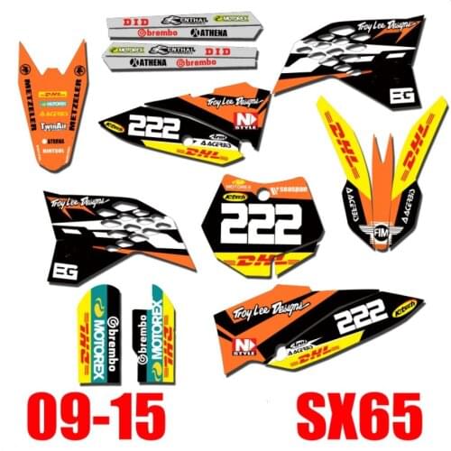 Free Customized Motocross Team Graphics Decals Stickers Decos kits For KTM SX65 SX 65 2009 2010 2011 2012 2013 2014 2015 65 SX
