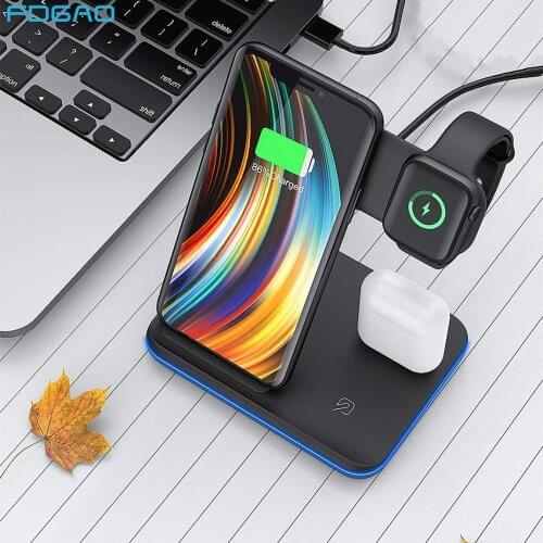 3 in 1 Wireless Charger for iPhone 12 Pro Max Mini 11 XS XR X 8 15W Qi Fast Charging For Apple Watch 6 5 4 3 iWatch AirPods Pro