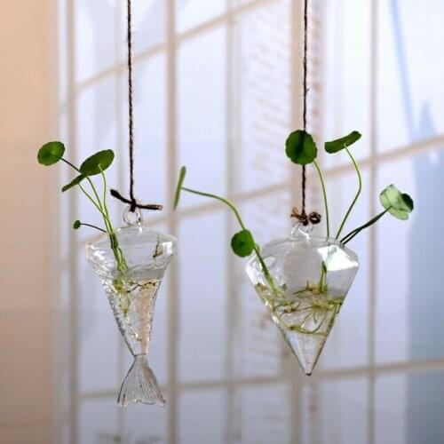 Flower Pots Glass Hanging Vase Wall Hanging Plants Terrarium Container Hydroponics Planters Transparent Flower Bottle Home Decor