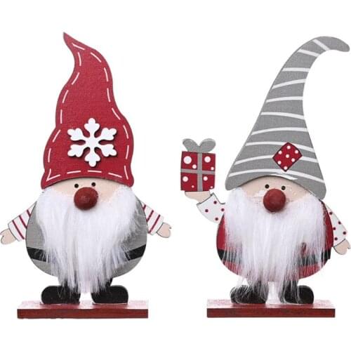 Wooden Christmas Swedish Gnome Santa Toys Doll Ornaments Holiday Home Party Decoration Kids Xmas Gift