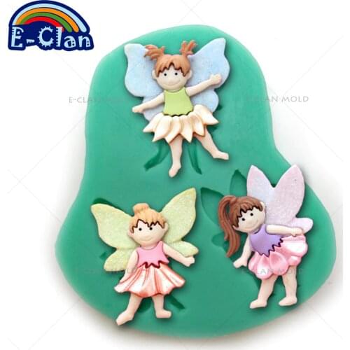 Fair cake mold cakes decoration tools Beautiful elf girl fondant mold soap chocolate mold baking bakeware cake tools F0515TS35