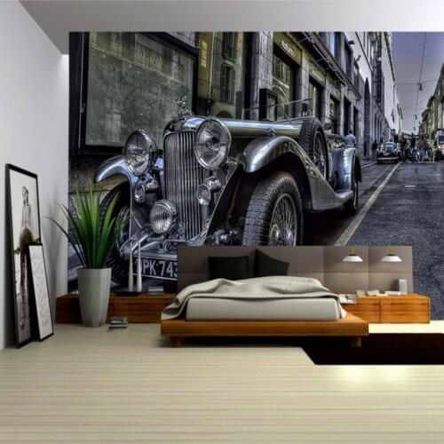 Custom photo wallpaper Street vintage car retro backdrop wallpaper living room bedroom restaurant office wallpaper mural