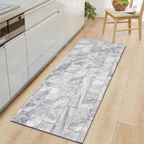Hot Style Modern Wood Grain Kitchen Door Mat Non-Slip Rectangular Living Room Carpet