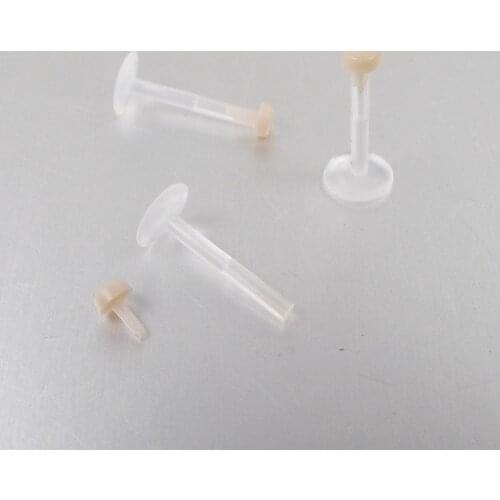 2 Pieces 16G Clear Transparent Invisible Flexible Bio Push IN Tragus Lip Ring Labret Body Piercing Jewelry