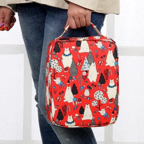 Creative 150 Solt Large Capacity Colored Pencil Case Cartoon Animal Floral Print Multifunctional Pencil Bag Pen Box Art Supplies